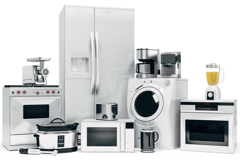 Home appliances including refrigerators, washing machines and kitchen appliances representing plastic parts manufacturing applications
